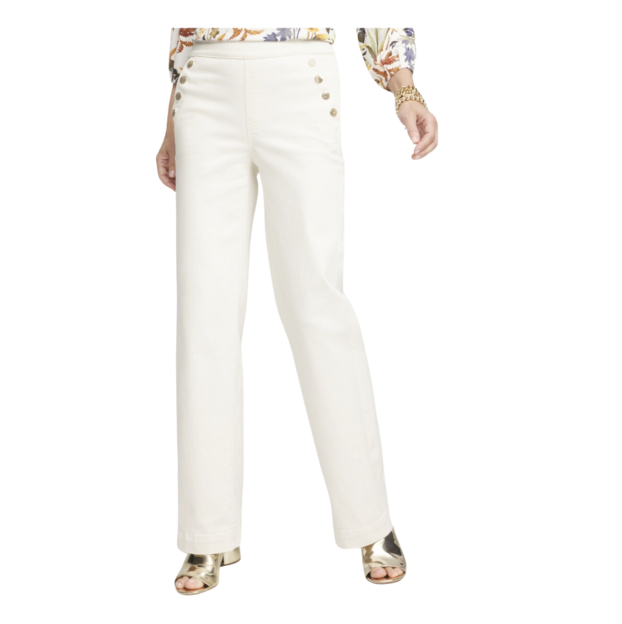 Pull-On Wide Leg Ankle Jeans